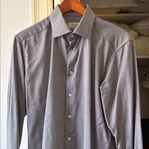 Eton Men's Blue Patterned Dress Shirt